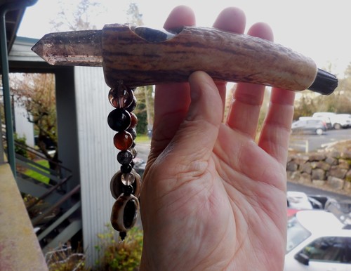 Smoky Quartz Crystal Picasso Jasper Black Tourmaline Antler Wand Cruelty Free - Picture 12 of 12