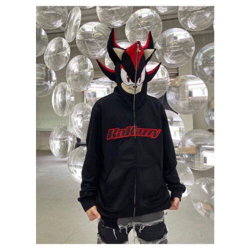 Kakazzy American Sonic Hoodie mit durchgehendem Reißverschluss - Bild 6 von 10