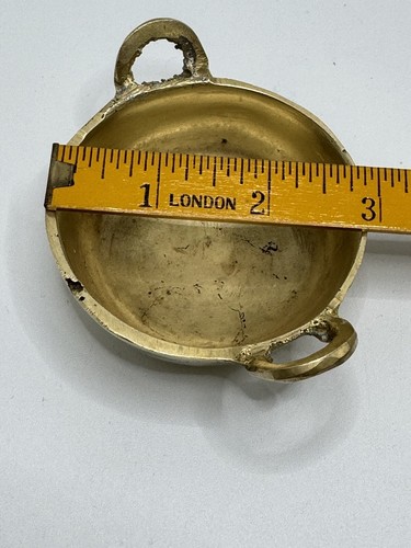 SINGING BOWLS- Vintage Set of 3 Asian BRASS Nesting Bowls w Handle - Picture 9 of 10