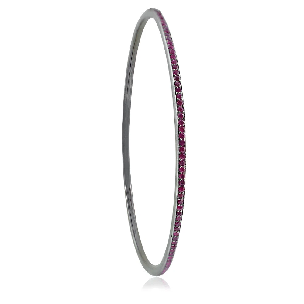 VALENTINO Braccialetto Argento Sterling Pietra Preziosa Rubino Rosa Naturale Gioielli REGALO MAMMA