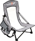 SUNNYFEEL Low Folding Beach Chair for Adults, Portable Lightweight Sling Grey 