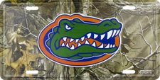 University of Florida Gators Realtree Camo Aluminum Metal License Plate Sign Tag