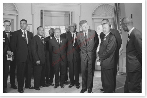 John F. Kennedy - Martin Luther King Jr And Civil Rights Leaders 8x12 Photo - 第 1/1 張圖片