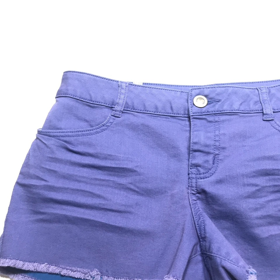 LC Lauren Conrad Shorts Womens Size 6 Periwinkle Faded Cut Off Mid Rise Shortie - Image 3 of 4
