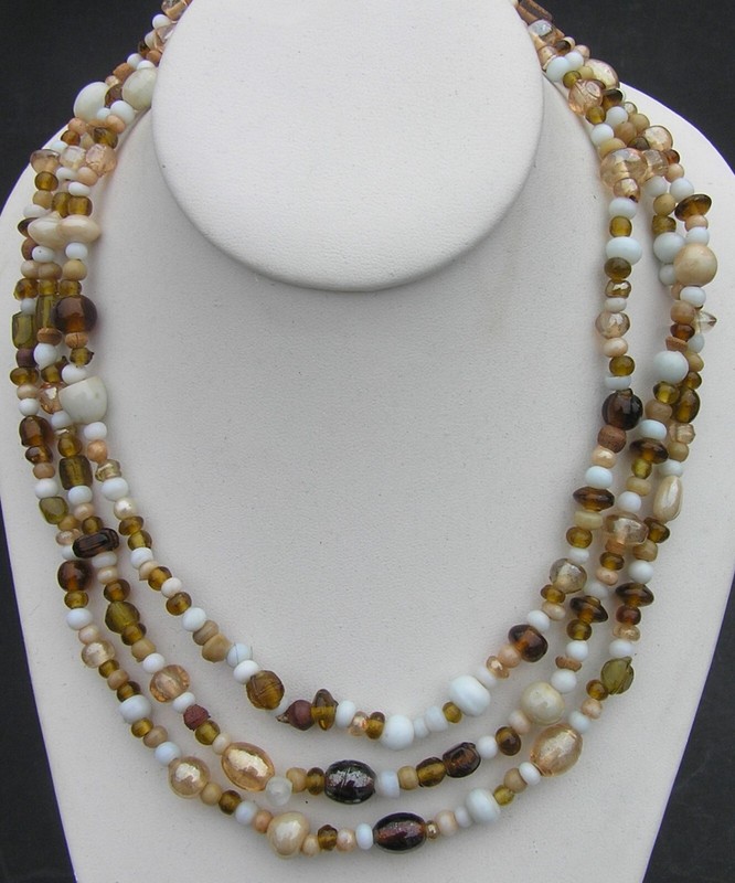 Vintage Extra Long Glass Bead Necklace 50"