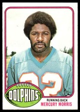 1976 Topps Mercury Morris #315 Miami Dolphins Football Card