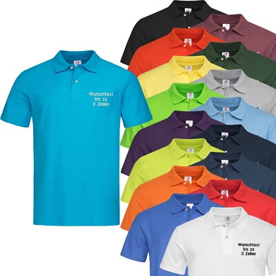 Stedman Polo bestickt mit Name | Wunschtext Poloshirt Shirt Herren Polohemd Hemd