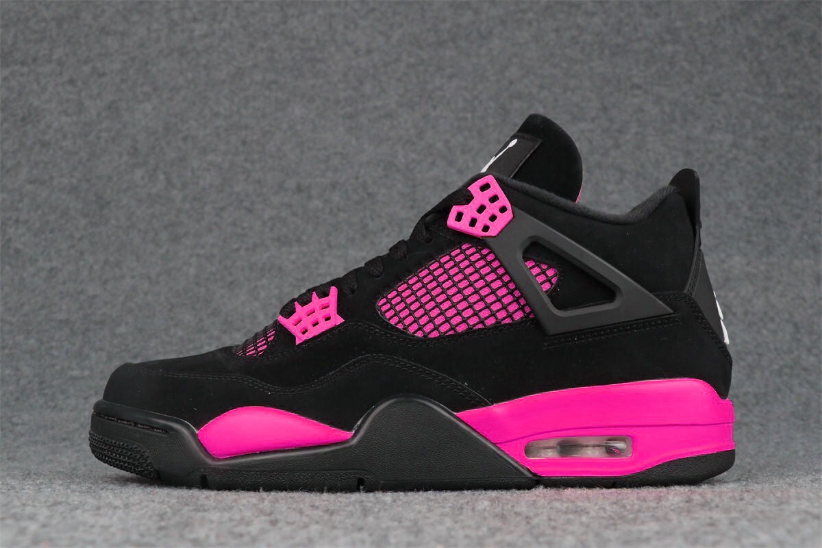 aj4 Pink Thunder Black Fashion Sport Shoes Sneakers | eBay