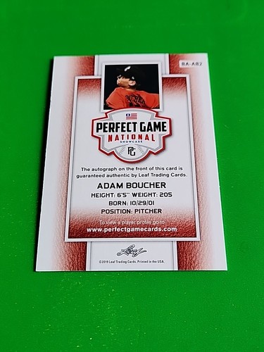 Adam Boucher 2019 Leaf Perfect Game NS Black Auto 36/50 Rays Drafted Duke - Picture 5 of 5