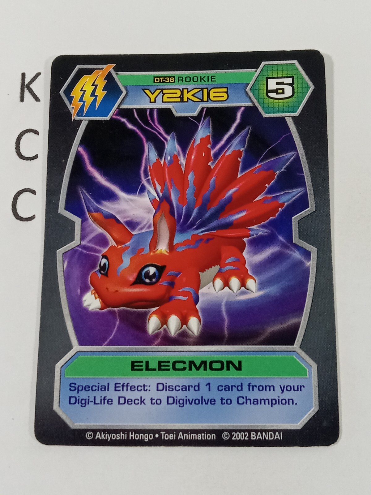 2002 Bandi Digimon D-Tector Card Game #Y2K16 Elecmon DT-38 Rookie