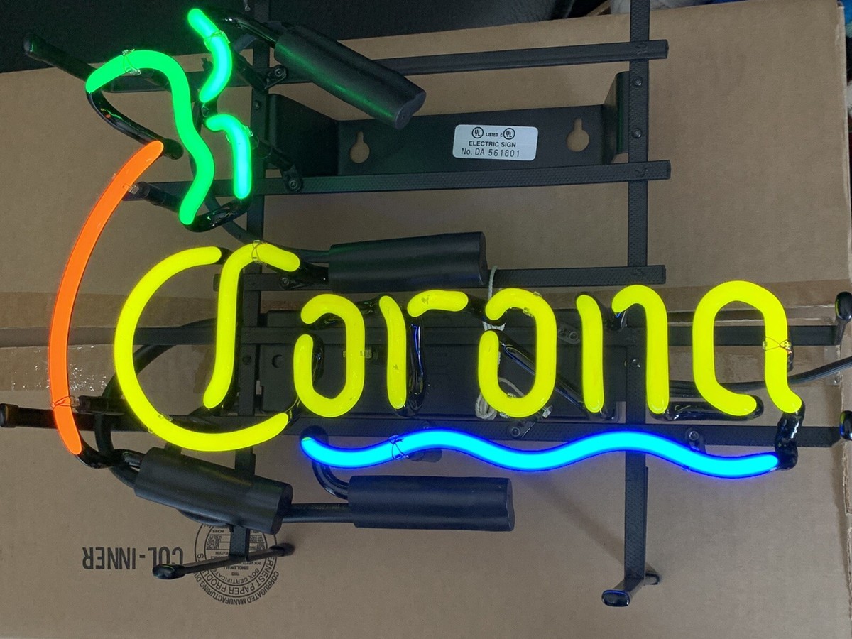 GHN Neon Sign CORONA Beer Sign 16”x12” palm tree EXCELLENT made in