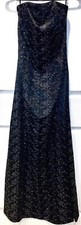 Sale! Strapless Black Silver Brocade Gown Sz 6 Jessica McClintock