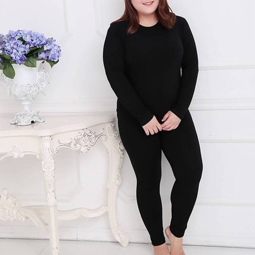 2x Ropa interior térmica talla grande para mujer Camiseta Top Pantalones largos Invierno Ropa cálida - Imagen 21 de 21