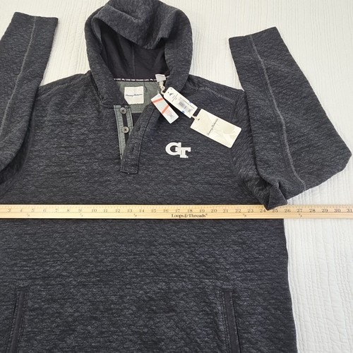 Tommy Bahama Georgia Tech Quilted Henley Hoodie XL Sweatshirt Black NWT Official - Picture 16 of 22