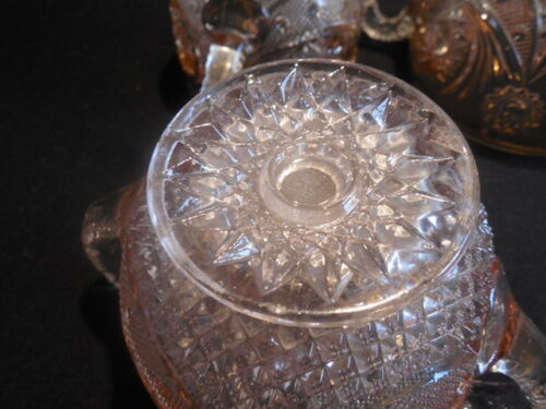 EAPG U.S. Glass Star and Crescent 3 Piece Set Sugar, Creamer & Spooner 1905 - Picture 9 of 9