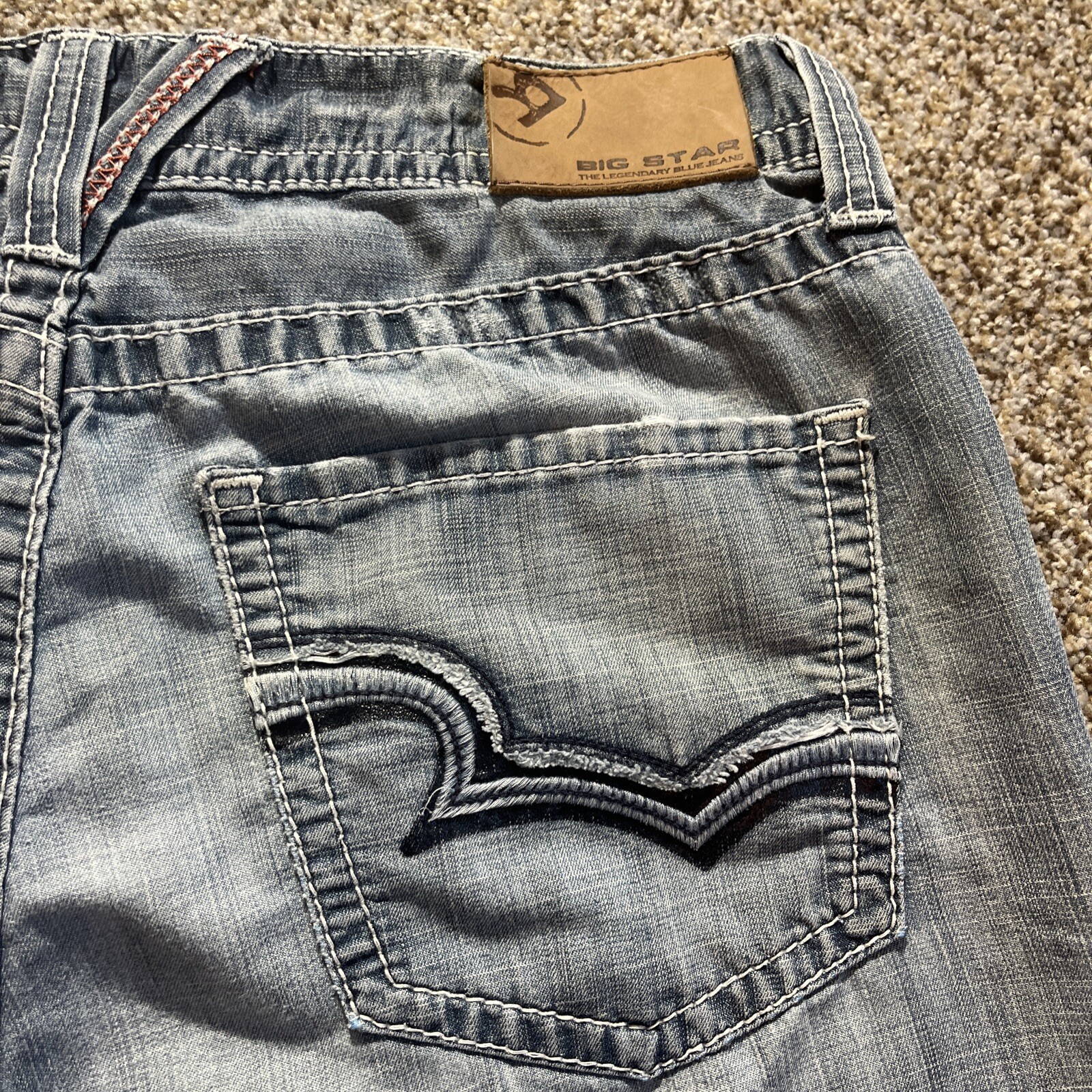 Big Star Pioneer Bootcut Jeans Men's Size 34L Blue Denim Stretch 33 X 29.5 - View 19