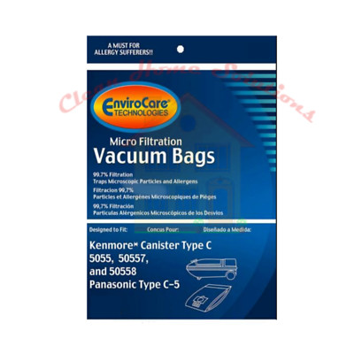 KENMORE CANISTER VACUUM CLEANER BAGS TYPE C FOR MODELS 5055, 50557, & 50588