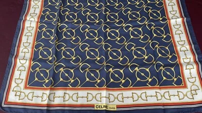 Magnifique 100% soie carré foulard Céline Paris - Photo 1/4