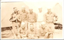 Vintage RPPC Postcard Group Young Soldiers pose for Photograph c.1939-1945  Q395
