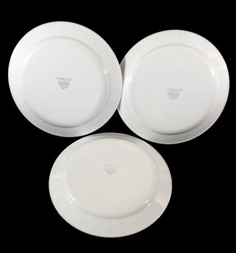 Corelle Set of 3 White Dinner Plates - Pink Floral with Blue Scallop Trim - Picture 9 of 12