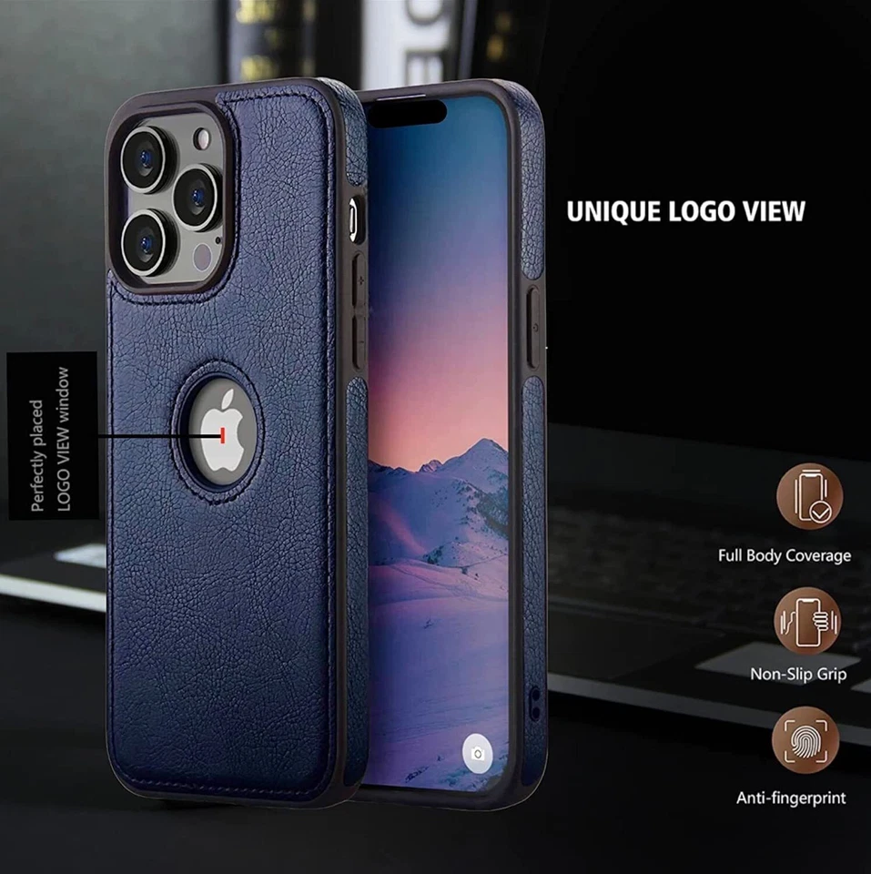 Funda de cuero de lujo para iPhone 16 Pro Max 15 14 13 12 11 XR X XS MAX 8/7 cubierta Foto 4 de 4