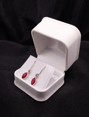 1.20 ct Natural Maquise Shape Ruby Solid 925 Sterling Silver Oval Hook Earrings - Bild 4 von 14