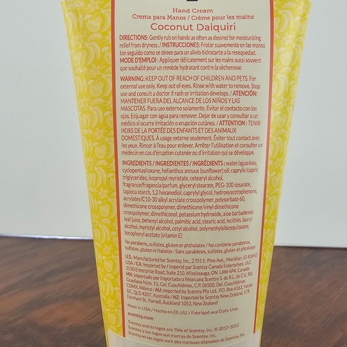 Scentsy Hand Cream Coconut Daiquiri 2.7 fl. oz New Sealed - Picture 4 of 5