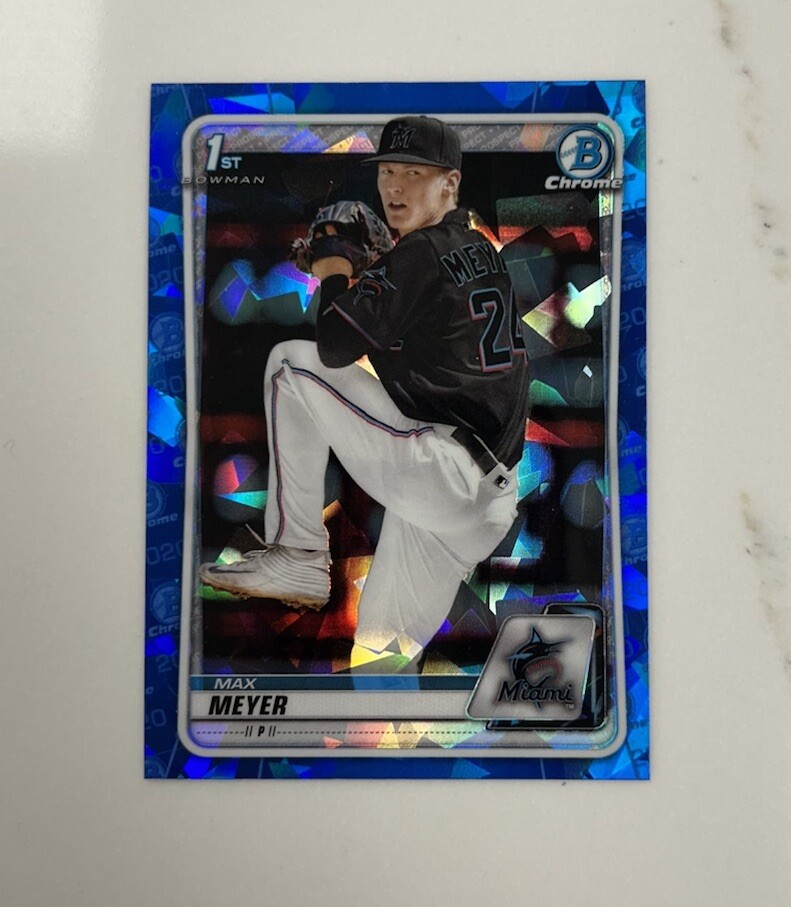 2020 Bowman Chrome Draft Sapphire Max Meyer 1st Prospect #BD-50 Marlins