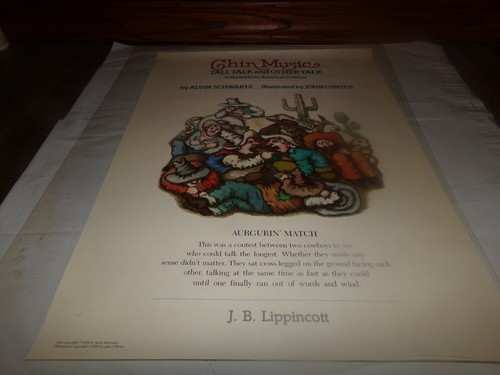 Vintage Chin Music Tall Talk and Other Talk Book Promotion Poster American Folk - Picture 2 of 5