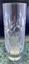 Contemporary Cut Crystal Cylinder Vase 9 1/4  Weighted Base