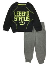 Batman Toddler Boys Black  Yellow Legend Status Sweatshirt  Pants Set