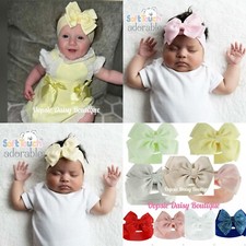 Baby Headband Ribbon Bow Headband Big Bow Headbands 0-12mths 💗