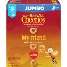 General Mills Honey Nut Cheerios Breakfast Cereal, Jumbo Size, Whole Grains