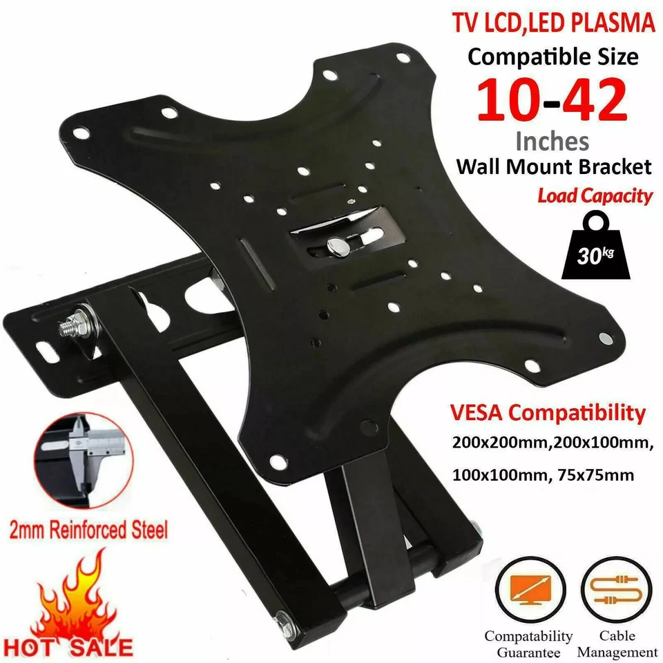 TV Wall Bracket Tilt Swivel For 14 15 20 23 25 30 32 38 40 42 Plasma LCD LED 3D - Image 4 of 4