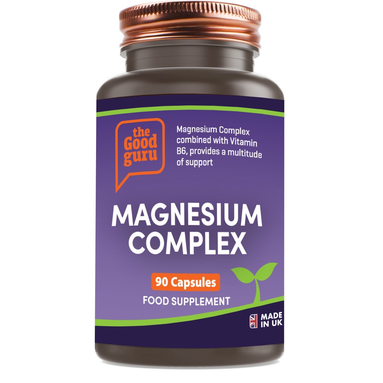 The Good Guru Magnesium Complex with Vitamin B6, 90 Capsules