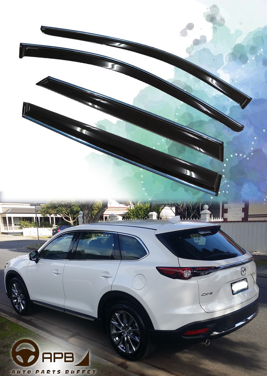 For MAZDA CX-9 17-on Chrome Trim Window Visor Guard Vent Deflector