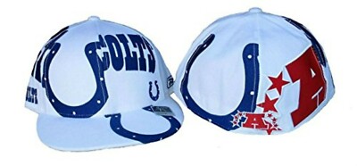 Reebok Indianapolis Colts Logo Plus Fitted Hat Cap - White FREE SHIPPIN