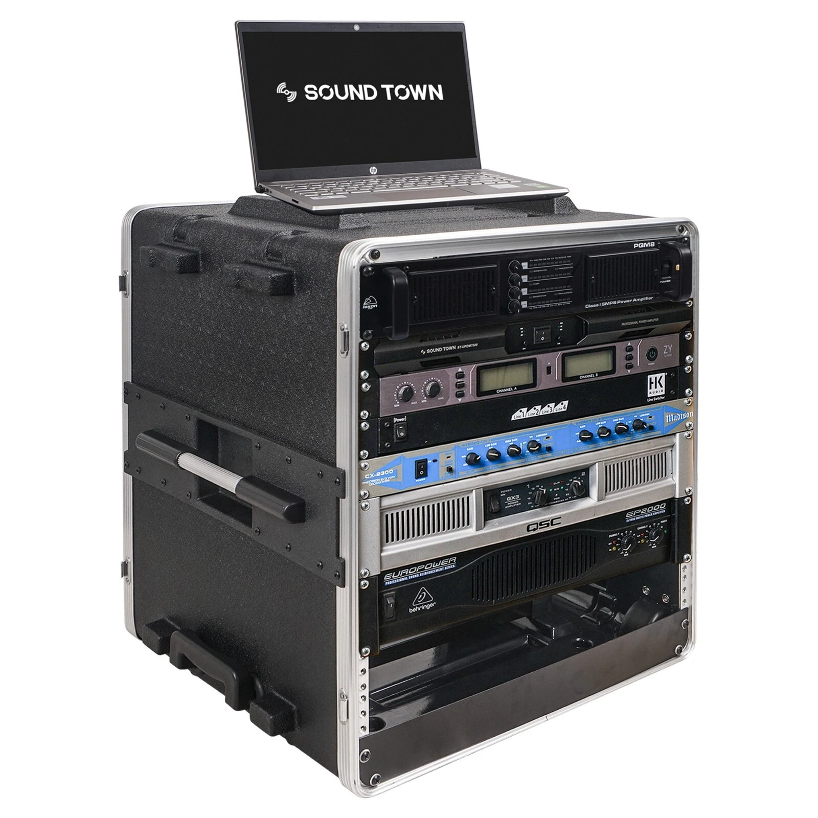 Sound Town 12U Rack/Road Case w/ 11U Rack Space, ABS Construction