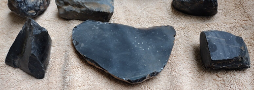 8lbs Rough Obsidian Lapidary Rocks Knapping Pieces from 6 oz. to 2lb-11oz. - Picture 12 of 15