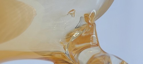 New Murano Art Glass Italy Candle Holder Amber Gold Set of 2 Read Description - Picture 5 of 7