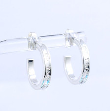Tiffany & Co 1837 Narrow Hoop Earrings Small Sterling Silver 925
