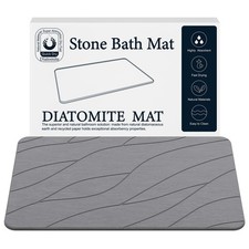 Diatomaceous Earth Mat, Quick Dry Stone Bath Mat, Non Slip, Grey