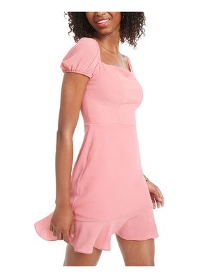 B DARLIN Womens Pink Cap Sleeve Short Evening A-Line Dress 1314