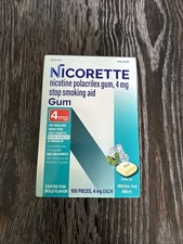 Nicorette 4 mg White Ice Mint Nicotine Gum - 100 Count Exp. 11/2027