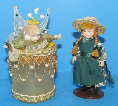 Vtg Porcelain Sunflower Fairy & Heritage Edition Anne of Green Gables Dolls