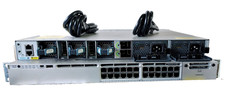 Cisco Catalyst 3850 24 PoE Gigabit Ethernet Switch WS-C3850-24P-S 2x PSU w Cord