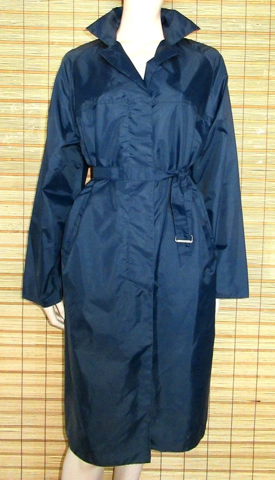 BLAUER REGENMANTEL - RAINCOAT - NYLON - VINTAGE - LILION - GR. 42 - Bild 1 von 4