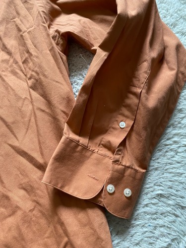 Knightsbridge Men Long Sleeve Button-Up Shirt Orange-Brown Size 2XL 18-18.5 - Picture 3 of 9