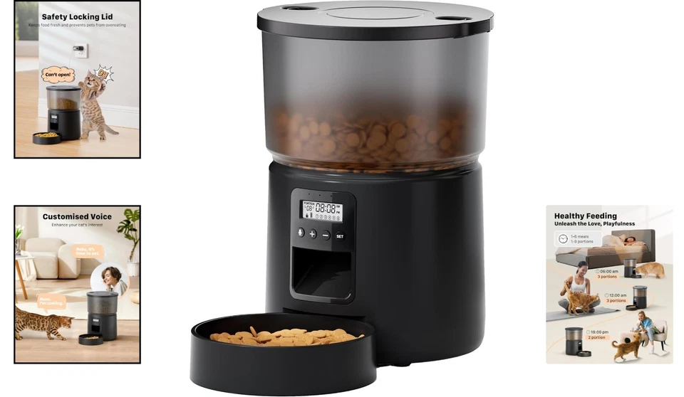 Katzenfutterautomat Kunststoff programmierbar Timer 3L - Bild 2 von 4