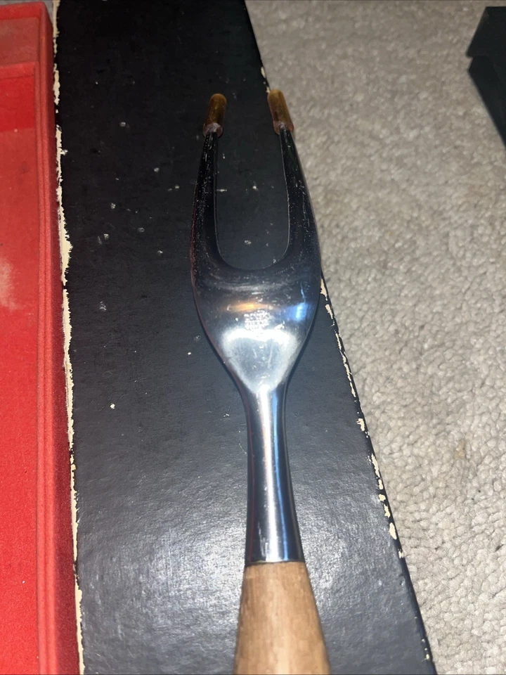 Винтажный Dansk Fjord IHQ Тик Деревянная Ручка Набор для Резьбы Нож и Вилка - НОВЫЙ!!! - Изображение 4 из 4